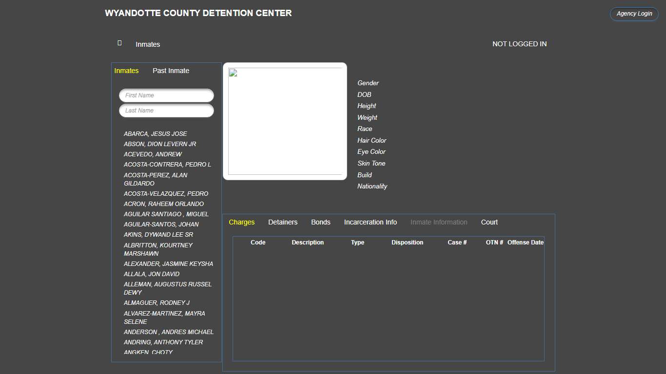Current Inmates - Wyandotte County Detention Center